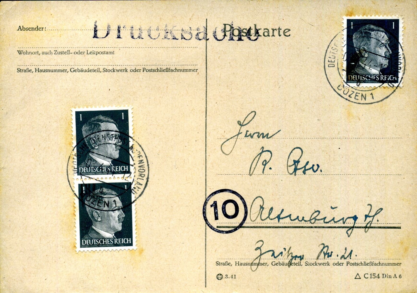 Beleg der Deutschen Dienstpost