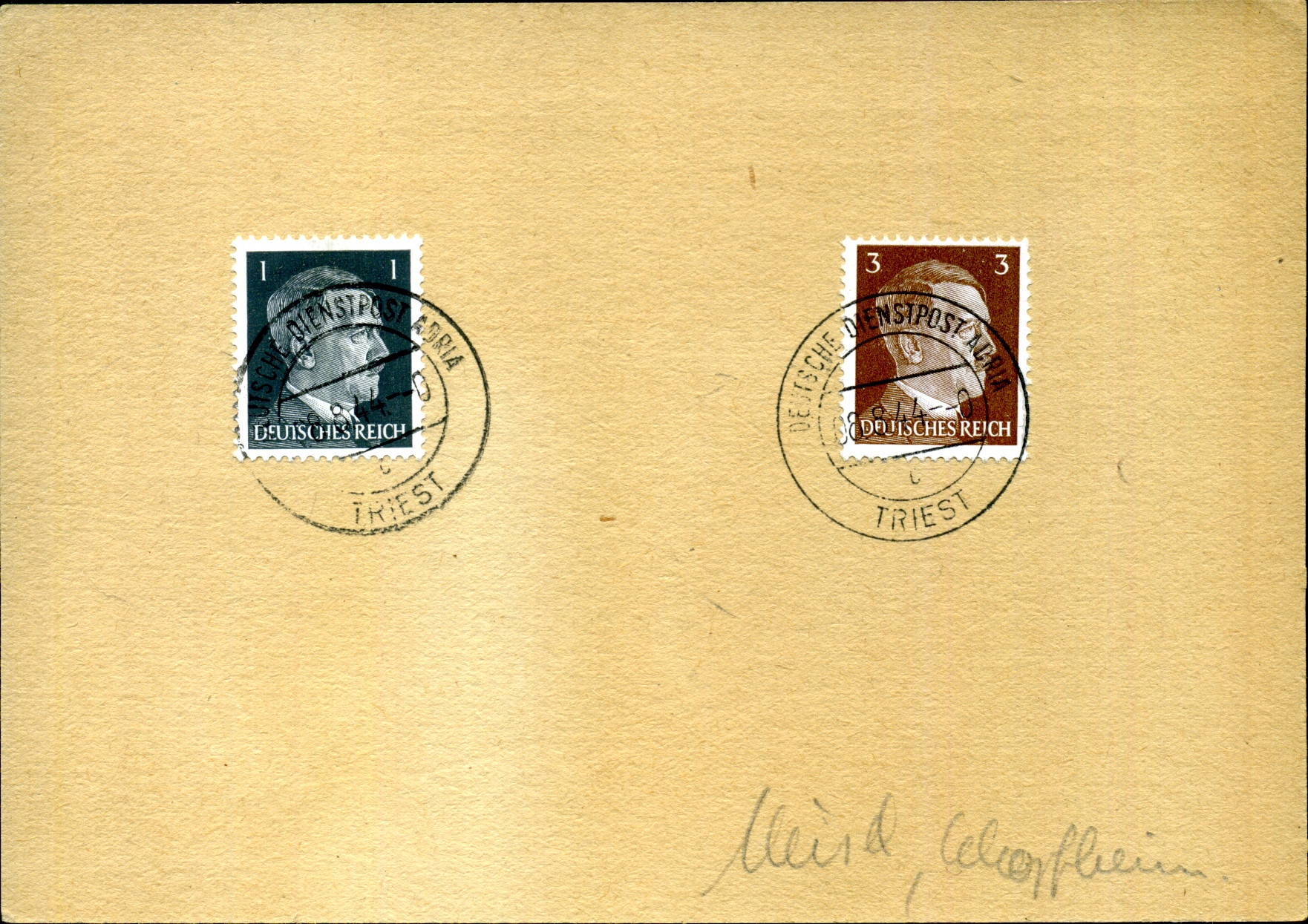 Beleg der Deutschen Dienstpost