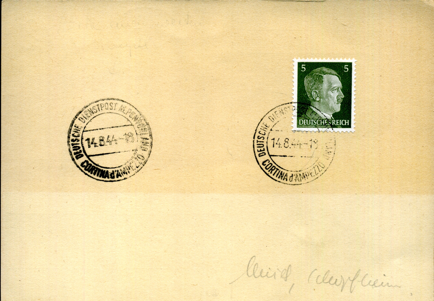 Beleg der Deutschen Dienstpost