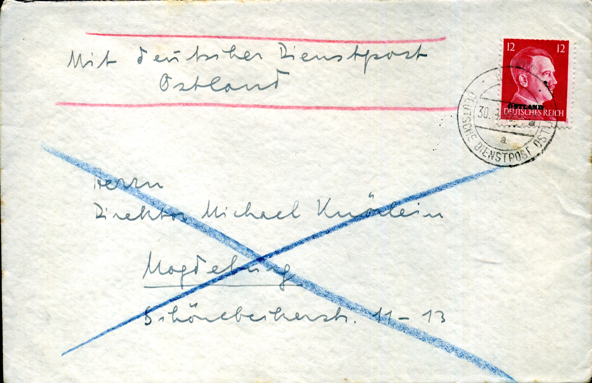 Beleg der Deutschen Dienstpost