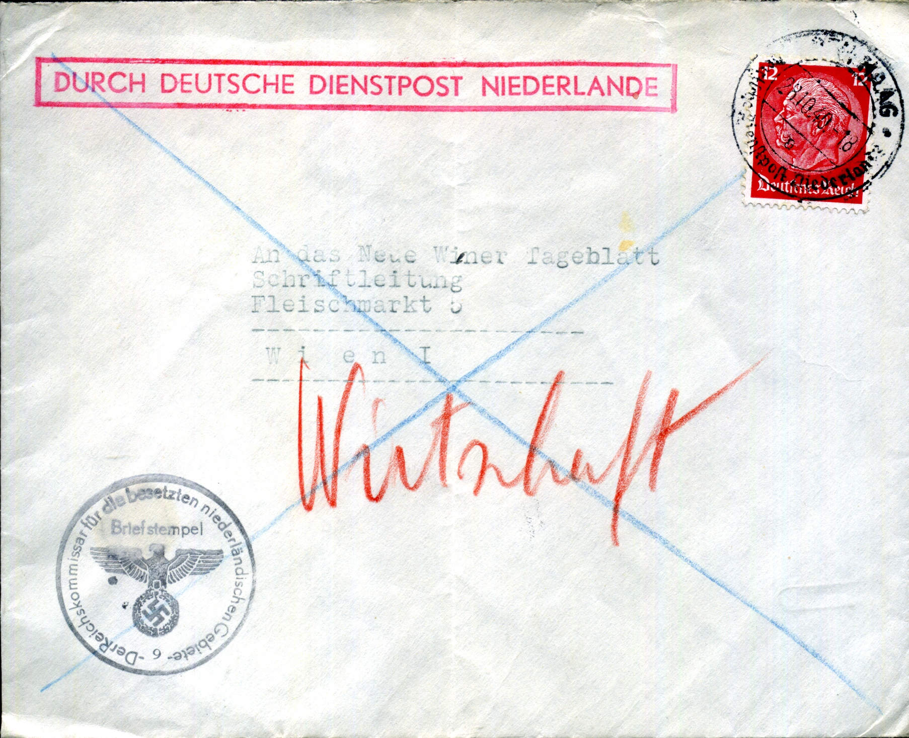 Beleg der Deutschen Dienstpost