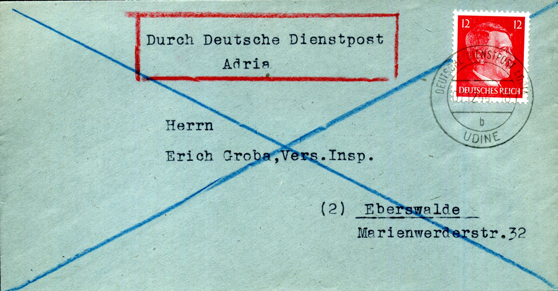 Beleg der Deutschen Dienstpost