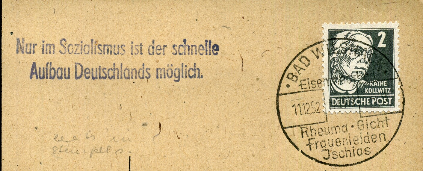Nur im Sozialismus ist der schnelle Aufbau Deutschlands möglich - Handstempel - violett - Bad Wilshack