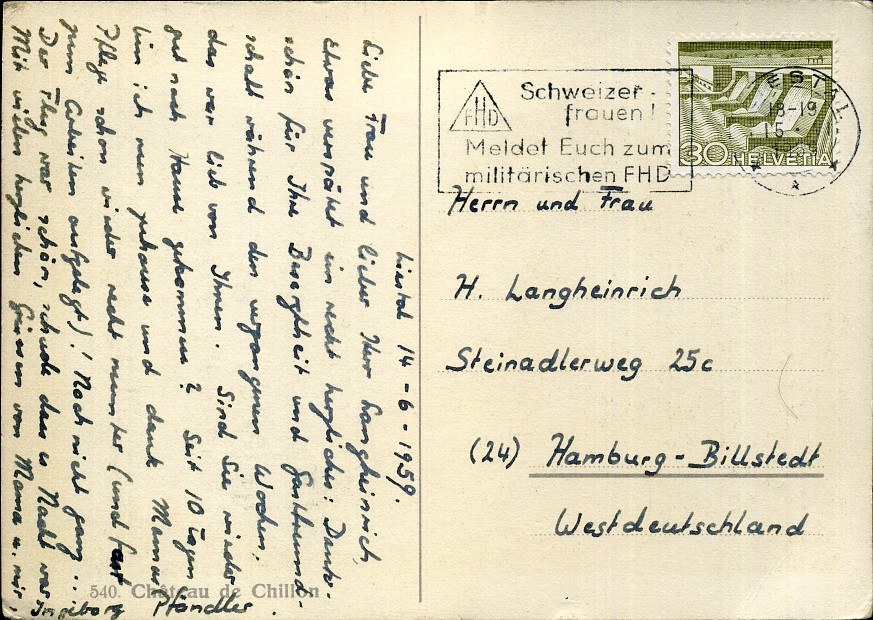 Schweizer Frauen meldet Euch zum militärischen FHD - Maschinenwerbestempel - Liestal