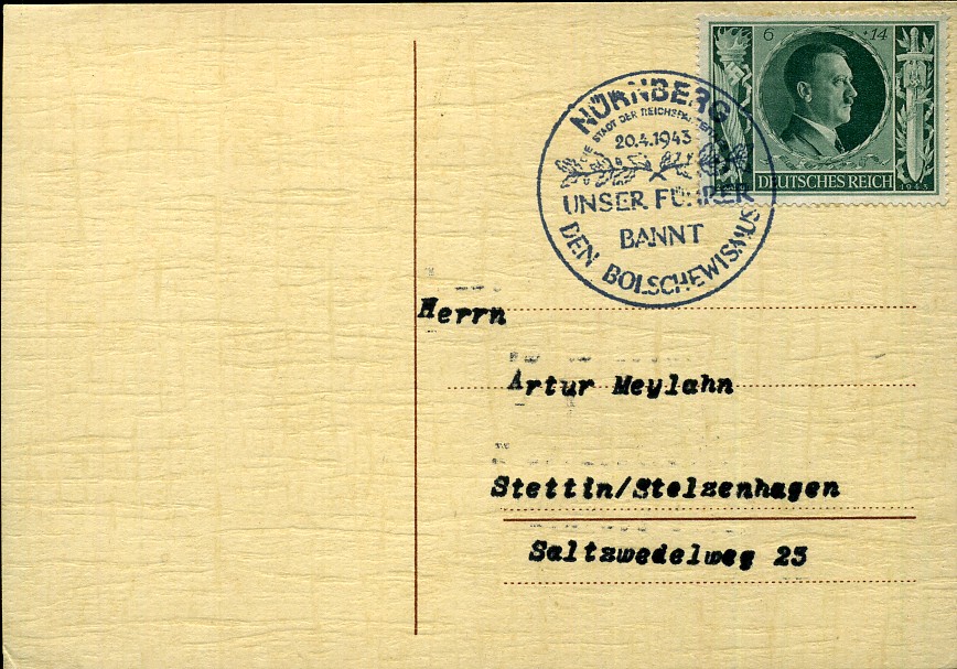 Unser Führer bannt den Bolschewismus - Sonderstempel - Nürnberg