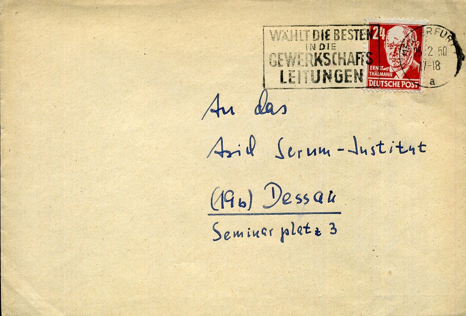 Wählt die Besten in die Gewerkschaftsleitungen - Maschinenwerbestempel - Erfurt