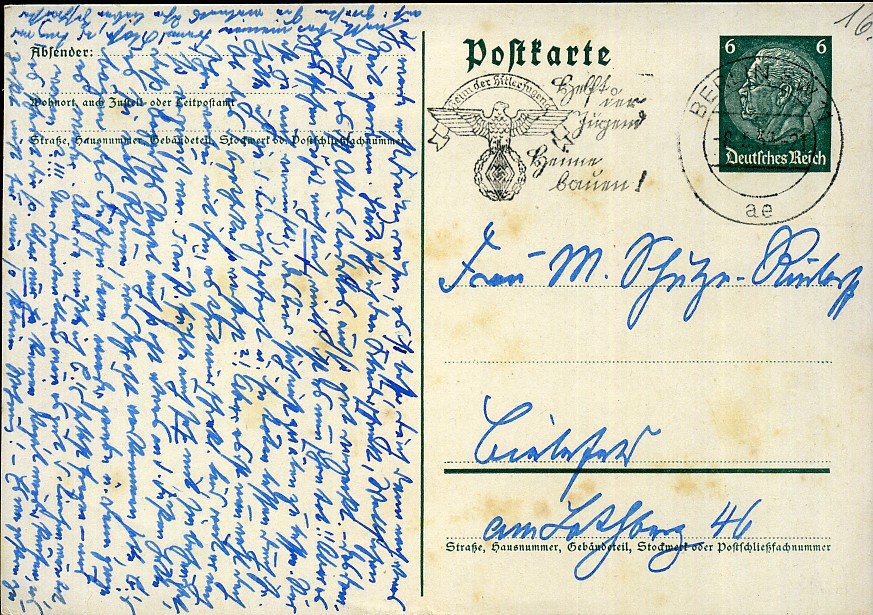 Helft der Jugend Heime bauen - Heim der Hitlerjugend - Maschinenwerbestempel - Berlin SW 11