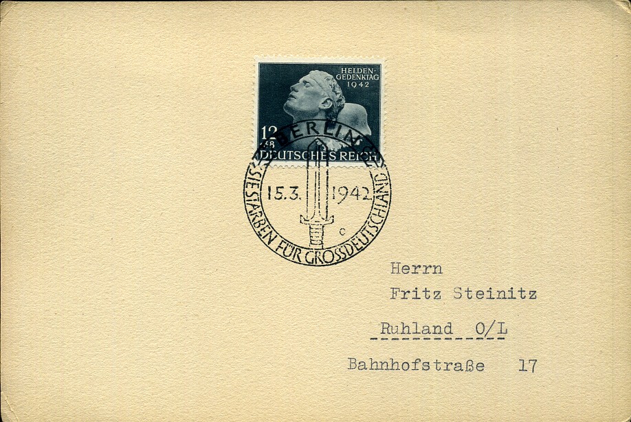 Sie starben für Grossdeutschland - Sonderstempel - Berlin