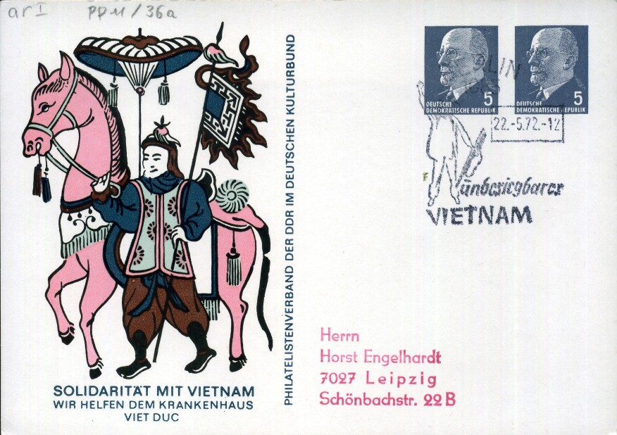 unbesiegbares Vietnam - Stempel, Ganzsache - Berlin