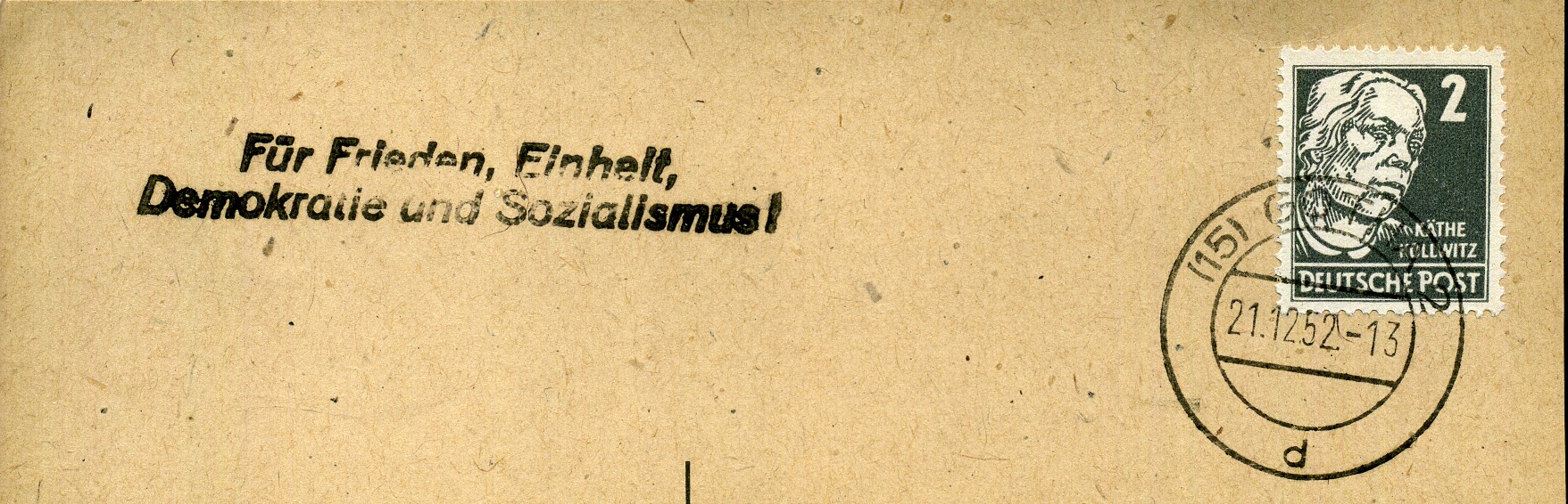 Für Frieden, Einheit, Demokratie und Sozialismus! - Handstempel – schwarz - Gotha