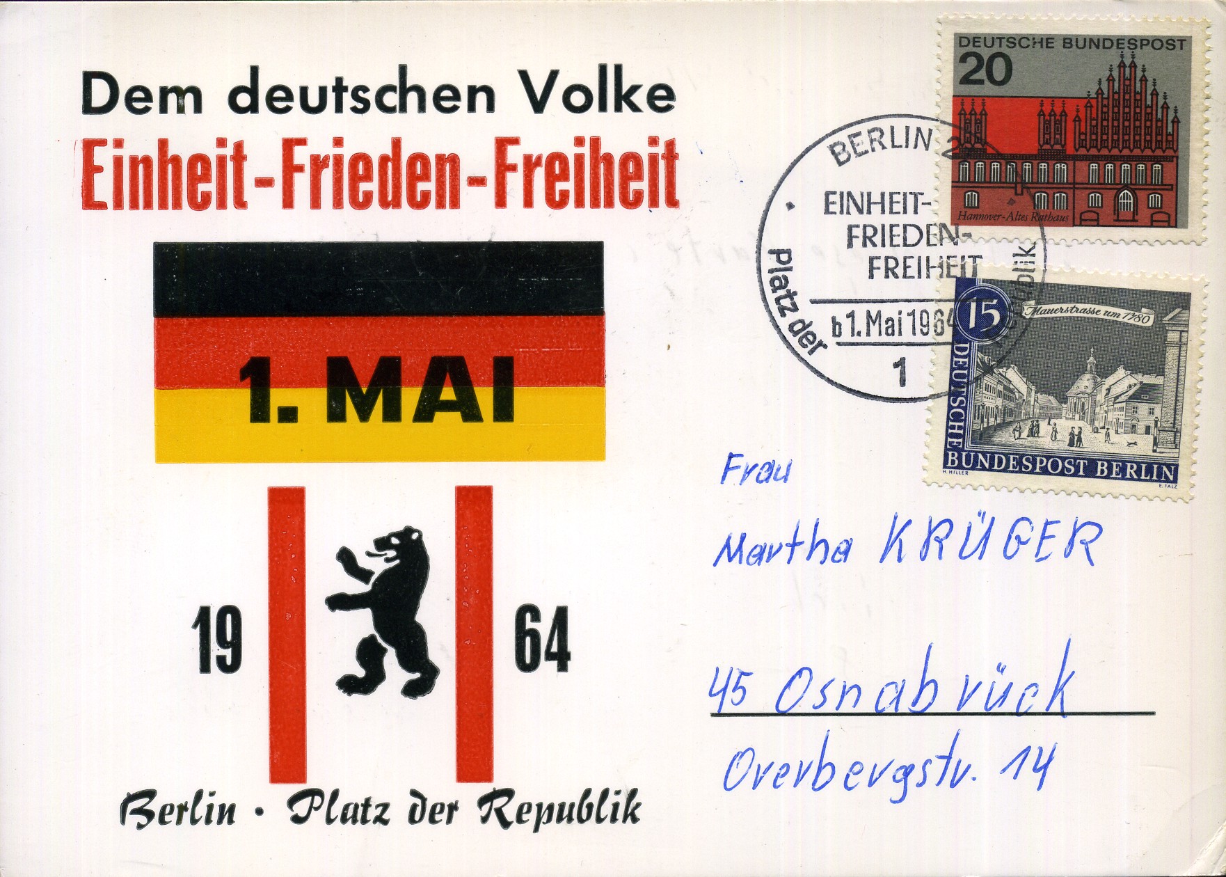 Einheit Frieden Freiheit - Handwerbestempel - Berlin