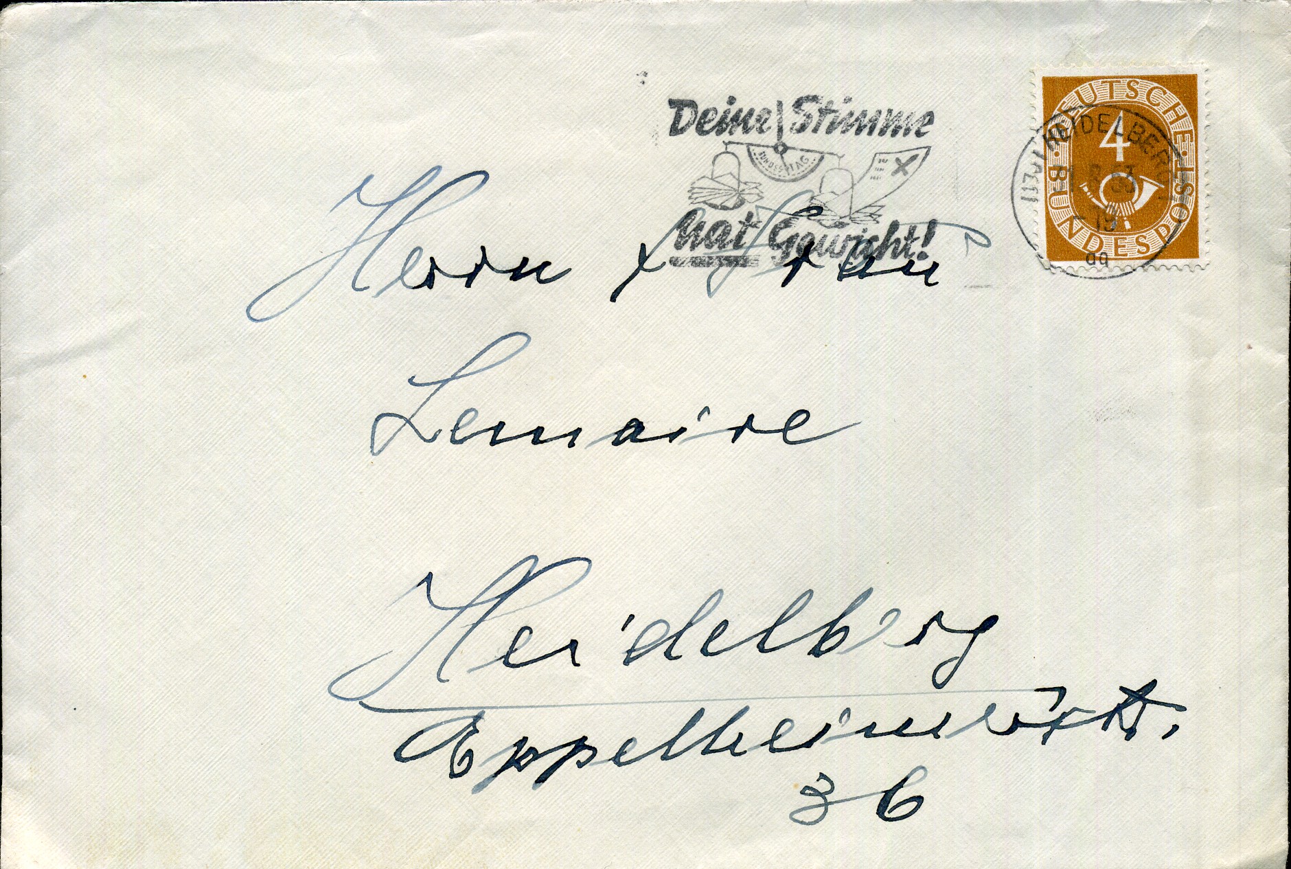 Deine Stimme hat Gewicht - Maschinenwerbestempel - Heidelberg 1