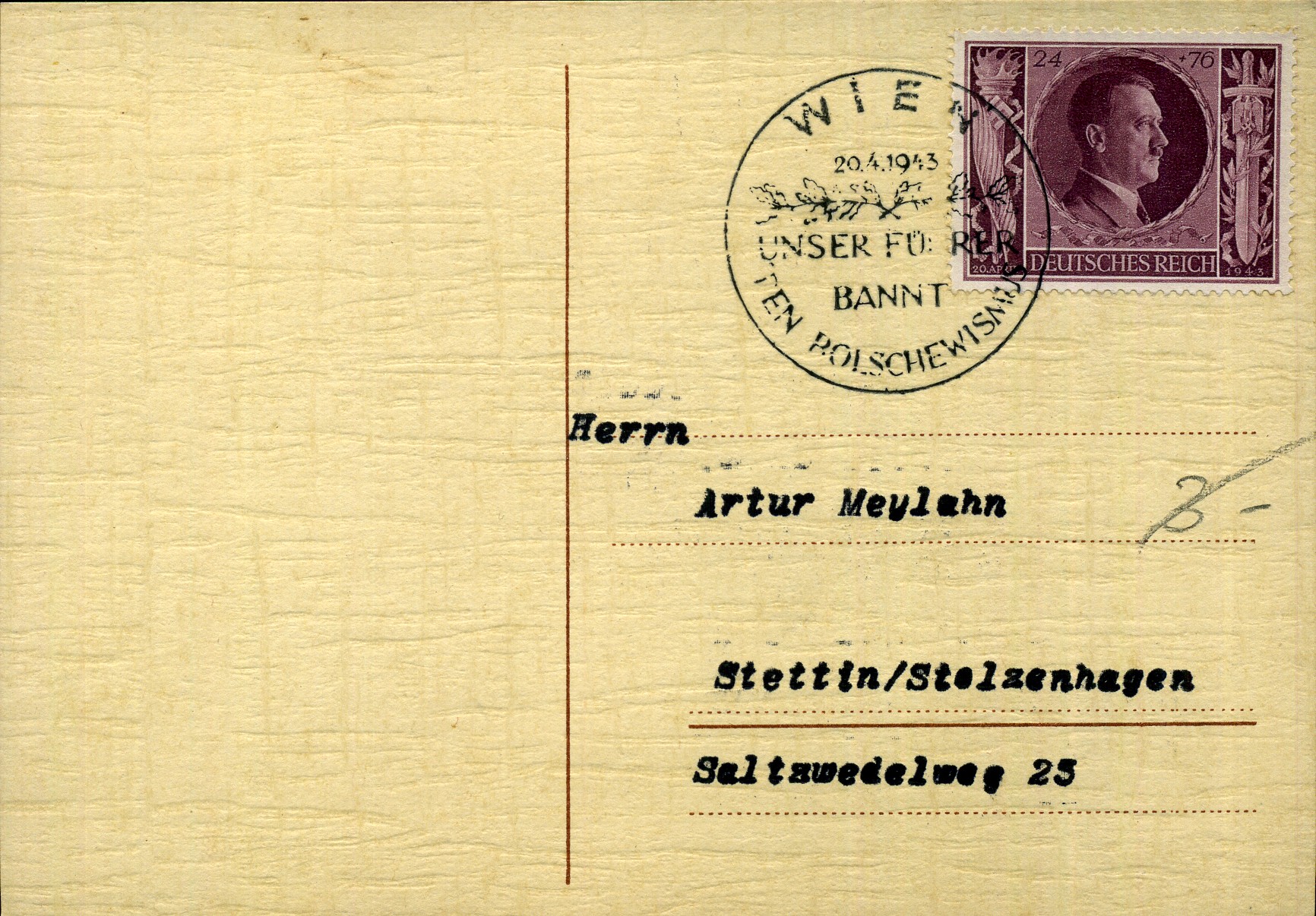 Unser Führer bannt den Bolschewismus - Handwerbestempel - Wien